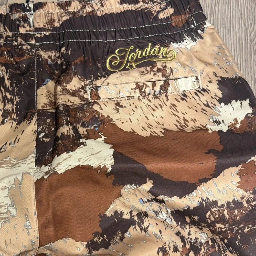 New Jordan Brooklyn Novelty Camo Womens Pants Loose Fit S, M, (Khaki/Brown